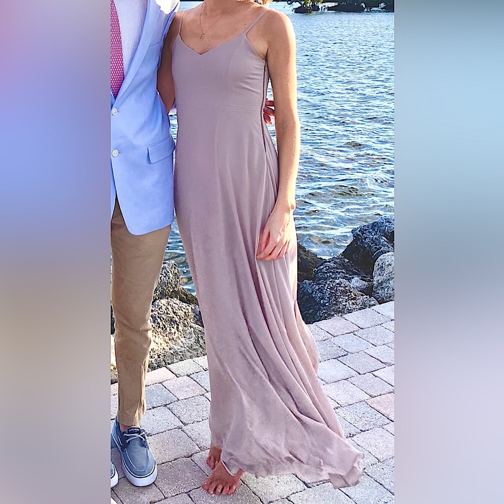 Show Me Your Mumu XS beige floor length bridesmaid dress